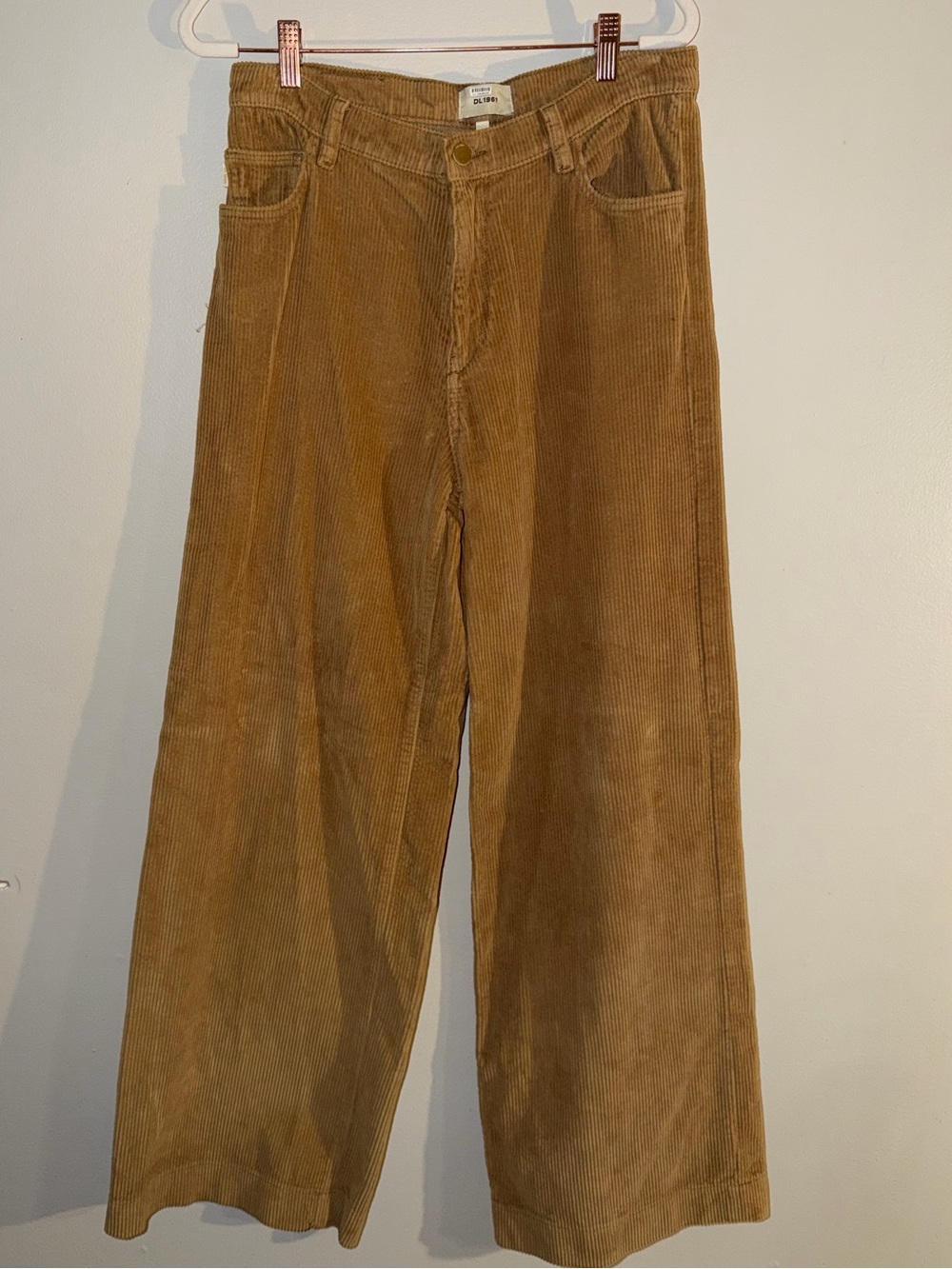 DL1961 Zoie Wide Leg Corduroy Pants Size 27 Amaretti Brown 32” Inseam